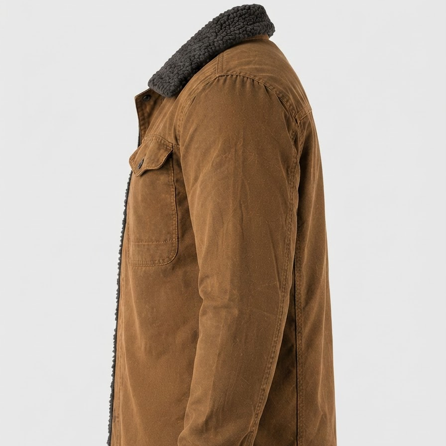 Western ranch jacket styled with jeans