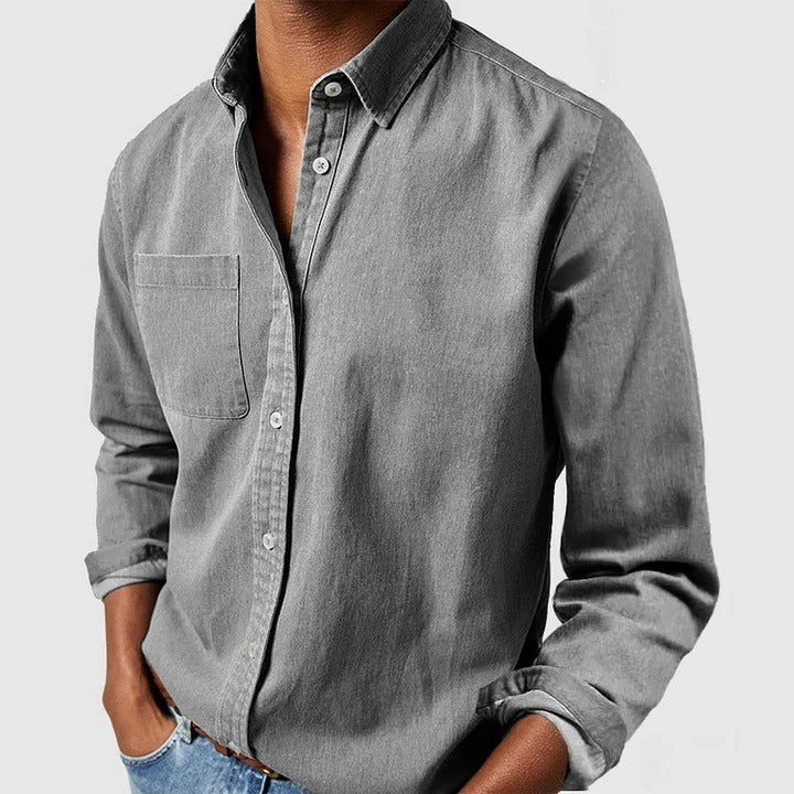Men’s Casual Long Sleeve Button Shirt — Relaxed Fit Lightweight Everyday Wear Top