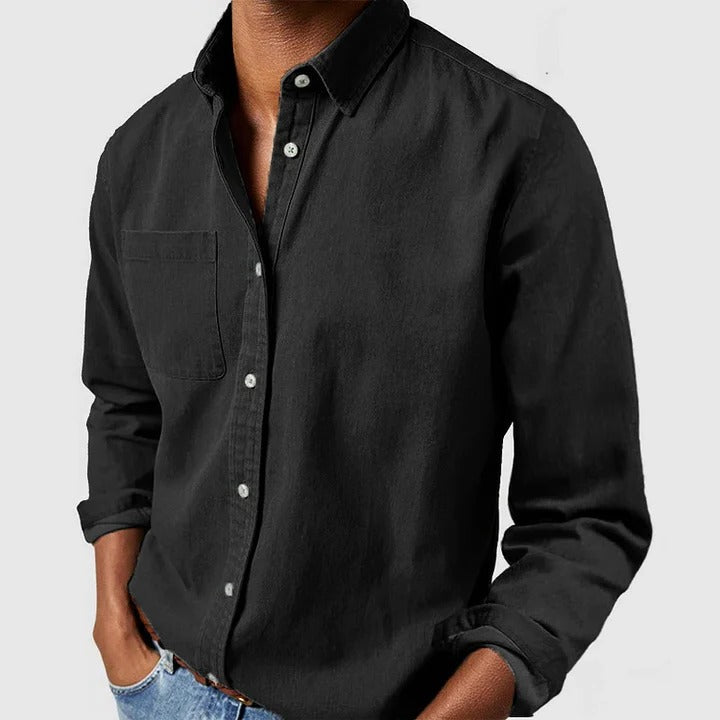 Men’s Casual Long Sleeve Button Shirt — Relaxed Fit Lightweight Everyday Wear Top