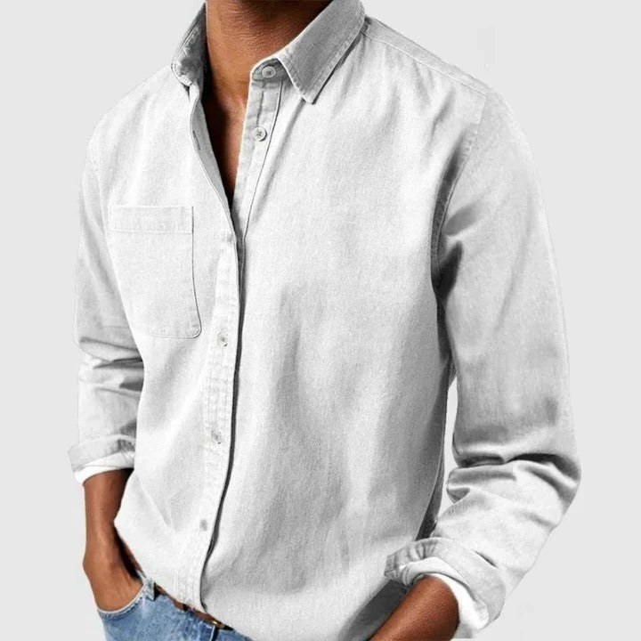 Men’s Casual Long Sleeve Button Shirt — Relaxed Fit Lightweight Everyday Wear Top