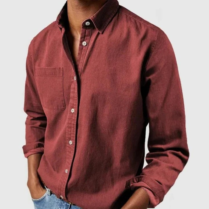 Men’s Casual Long Sleeve Button Shirt — Relaxed Fit Lightweight Everyday Wear Top
