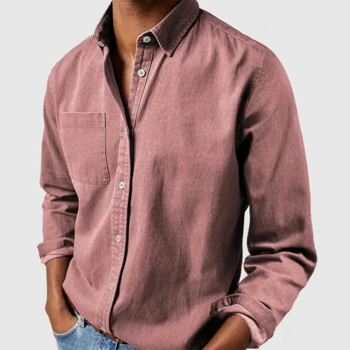 Men’s Casual Long Sleeve Button Shirt — Relaxed Fit Lightweight Everyday Wear Top