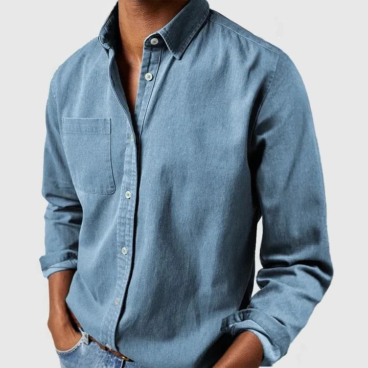 Men’s Casual Long Sleeve Button Shirt — Relaxed Fit Lightweight Everyday Wear Top