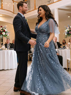 Plus Size Floor Length Formal Evening Gowns for Weddings