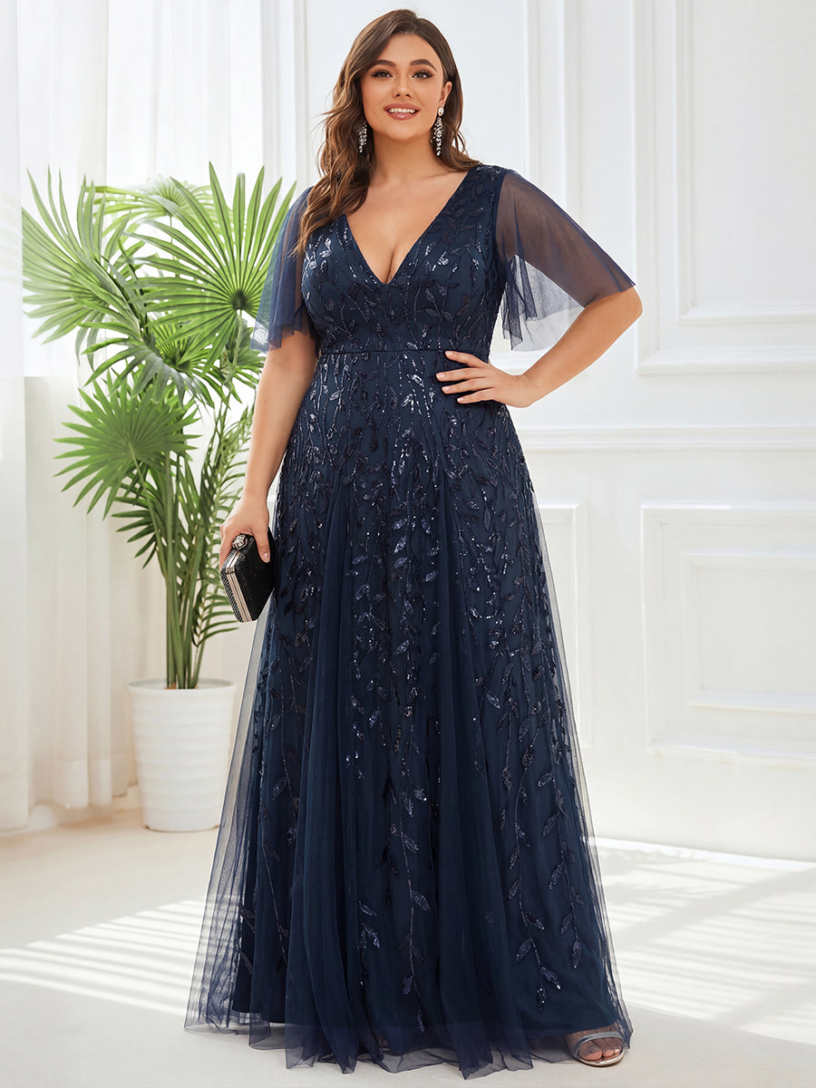 Plus Size Floor Length Formal Evening Gowns for Weddings
