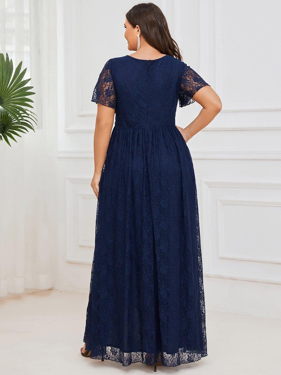 Plus Size Ruffled Lace Formal Evening Dress for Special Occasions