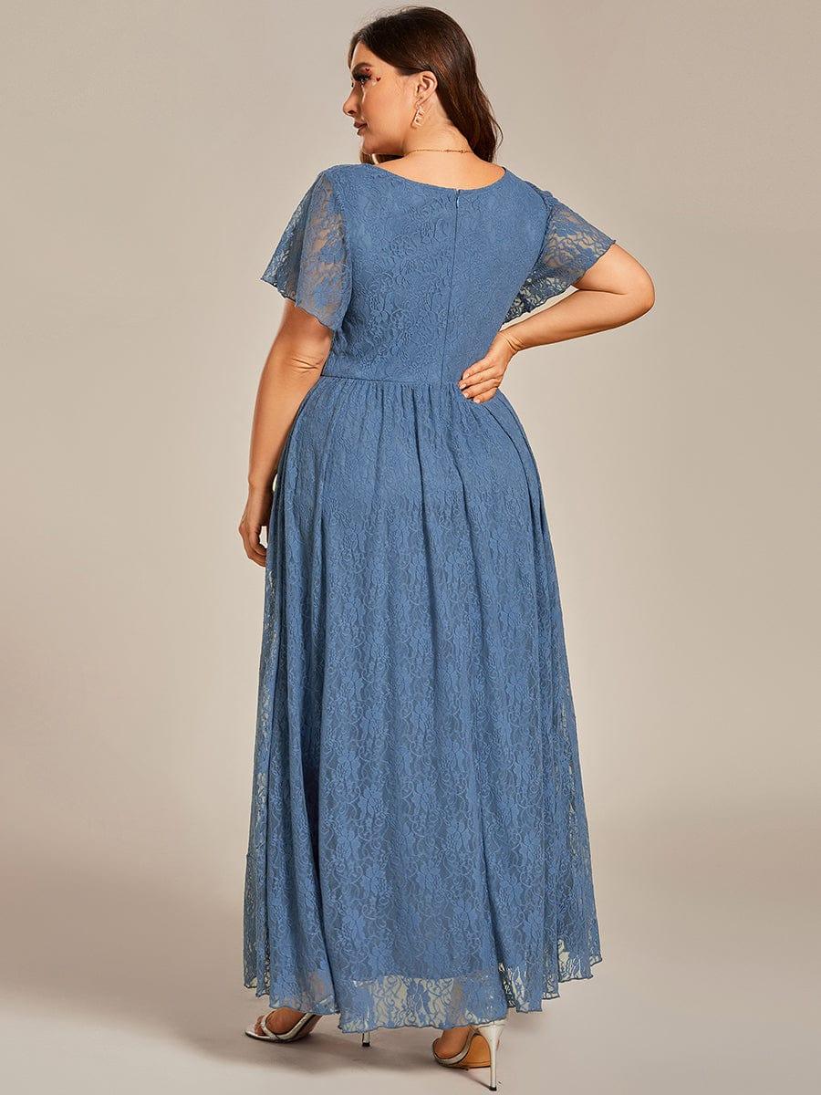 Plus Size Ruffled Lace Formal Evening Dress for Special Occasions