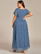 Plus Size Ruffled Lace Formal Evening Dress for Special Occasions