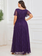 Plus Size Ruffled Lace Formal Evening Dress for Special Occasions